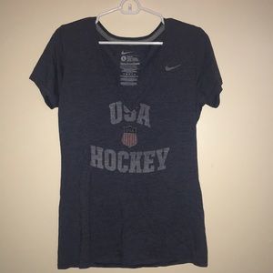 Nike USA Hockey Short Sleeve Shirt Blue Large